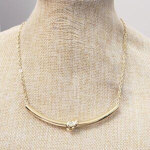 The Limited, NWT, gold tone curved bar with knot fashion necklace